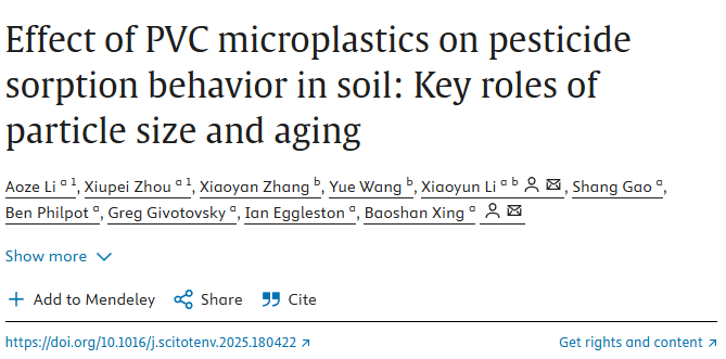 Effect of PVC microplastics on pesticide sorption behavior in soil: Key roles of particle size and aging
